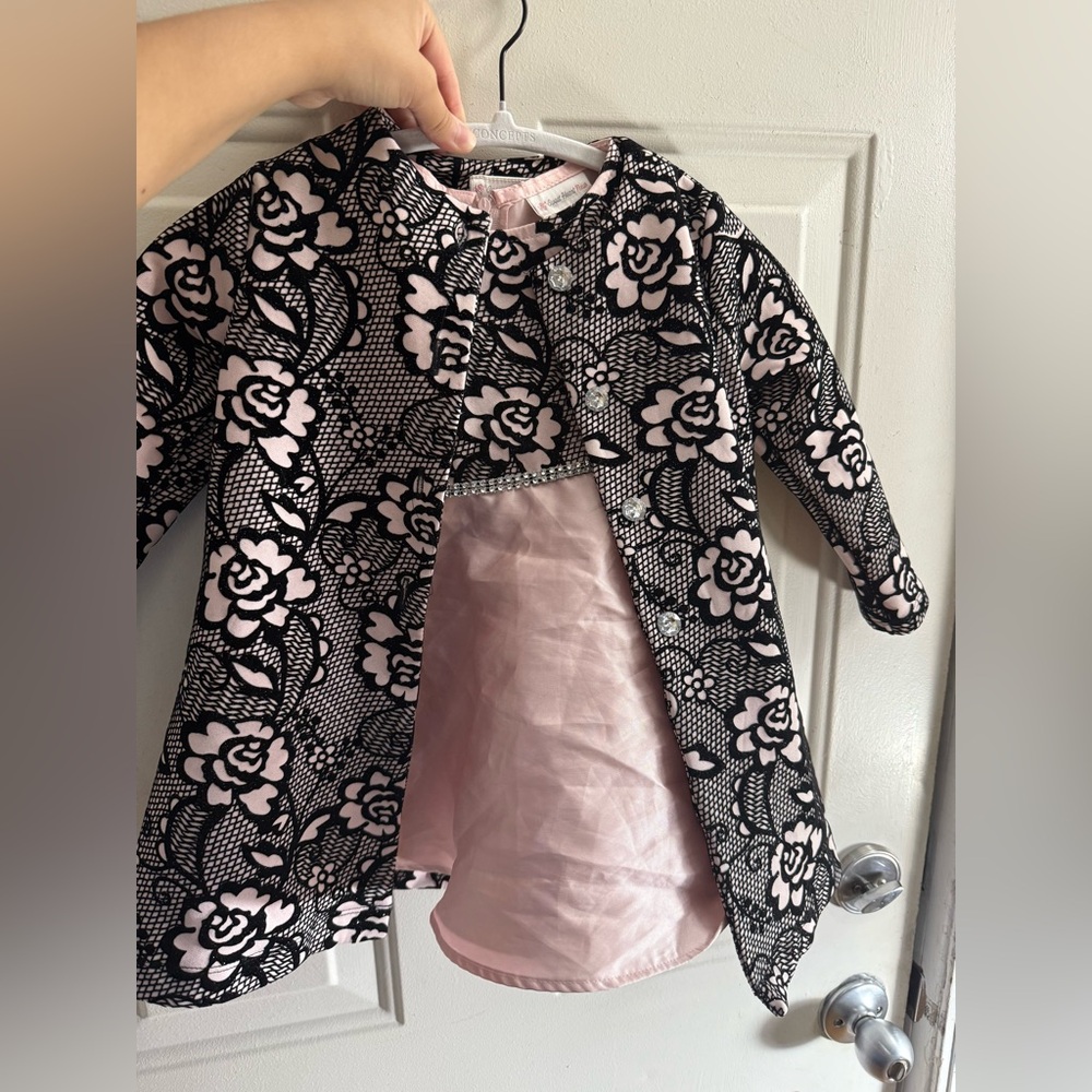 Sweet Heart Rose‎ kids blush satin dress and coat set size 3T